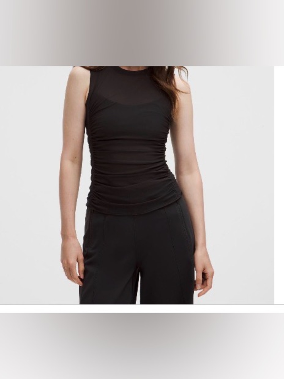NWT lululemon Mesh Ruched Top